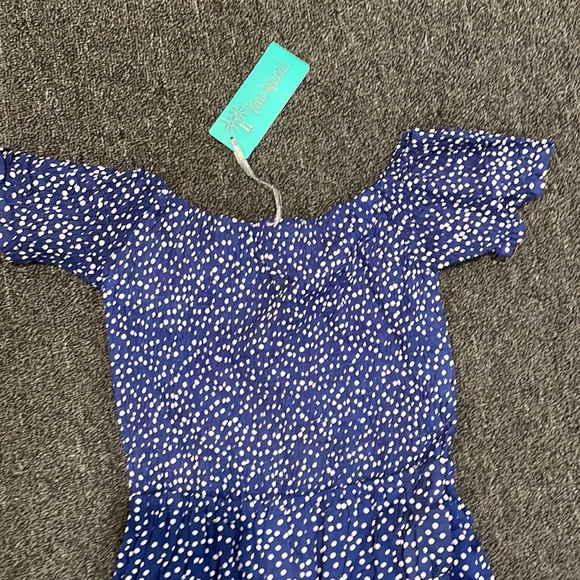 Tiare hawaii polka dot blue and white maxi dress with a cross over TAGS ON!! - Picture 3 of 4